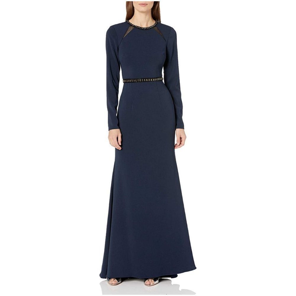 Carmen Marc Valvo Infusion Long Sleeve Gown